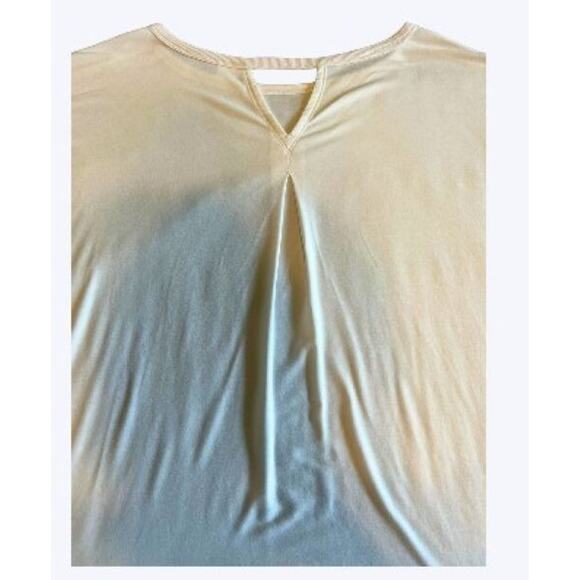 Athleta Top XL White Oversized Tee 3/4 Sleeve Workout Top - Picture 4 of 5
